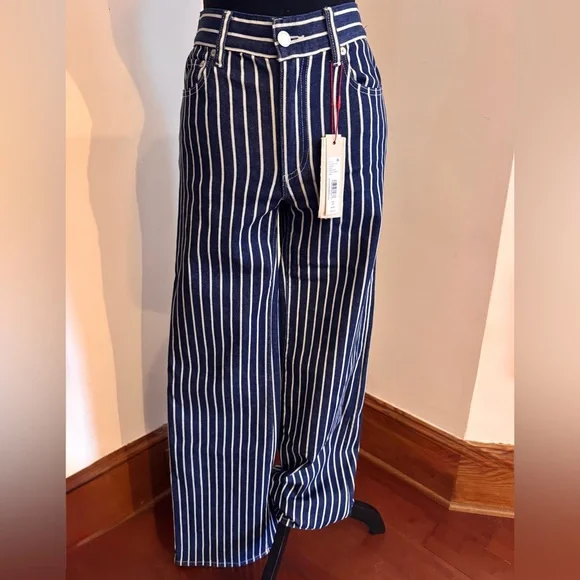 Alice + Olivia Stripe Wide-Leg Pants - Picture 1 of 4